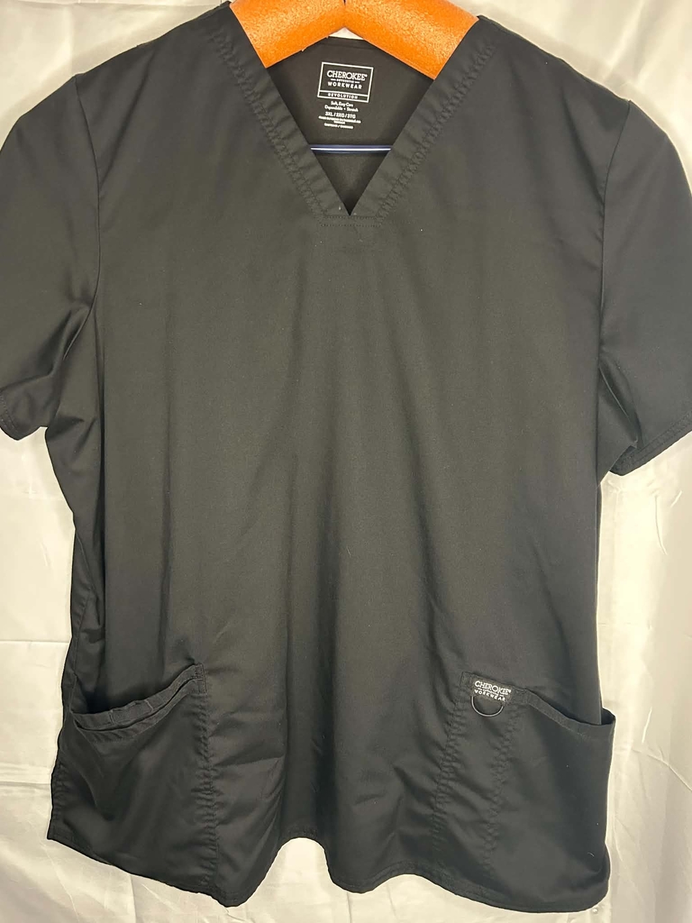Cherokee Women's Black V-Neck Scrub Top Cherokee Workwear 3 XL